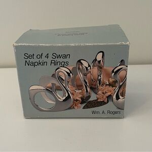 Wm. A. Rogers Set of 4 Swan Napkin Rings